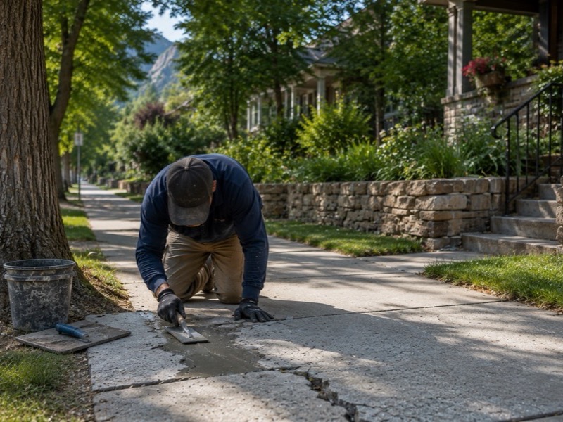 Concrete sidewalk repair in Boulder, CO